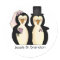 Cute Wedding Penguins Envelope Seal