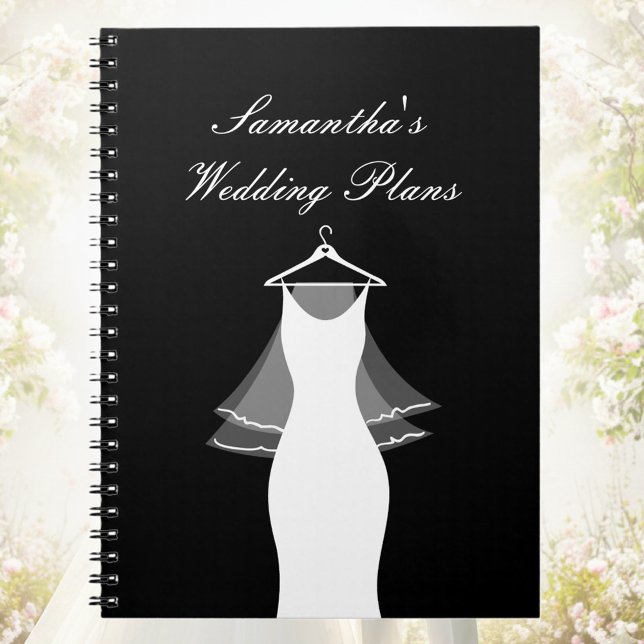 Cute wedding planner organiser notebook for bride (wedding plans notebook)