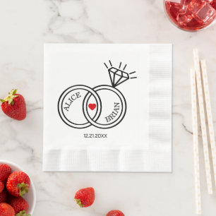 Cute Wedding Reception Cocktail Napkin