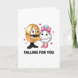Cute Wedding Rings Proposal Cartoon Invitation