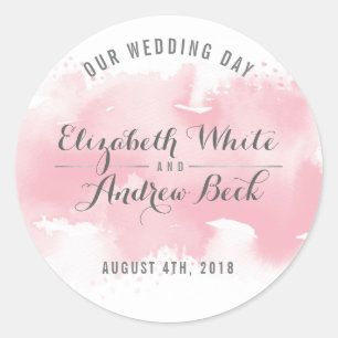 CUTE WEDDING SEAL stylish watercolor blush pink