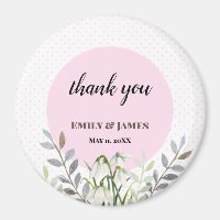 Cute Wedding White Snowdrops Pink Polka Dots