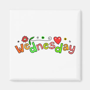 Cute Wednesday Week Day Greeting Text Expression Magnet