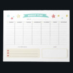 Cute Weekly Planner for Kids Notepad<br><div class="desc">This weekly planner has space to write your to-dos from Monday to Friday,  and a place to write down your weekly goals and notes. It features a cute design style for kids. You can also use this as a shopping list or for school!</div>