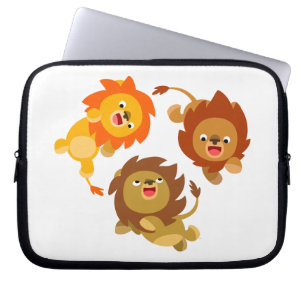 Cute Weightless Cartoon Lions Laptop Sleeve