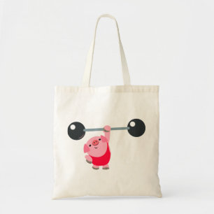 Cute Weightlifting Cartoon Pig Bag