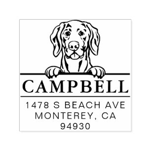Cute Weimaraner Custom Dog Address Stamp 