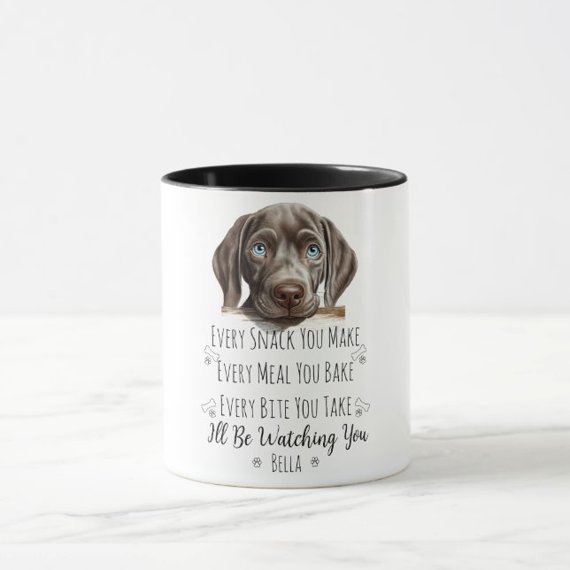 Cute Weimaraner Dog Funny Custom Mug (Center)