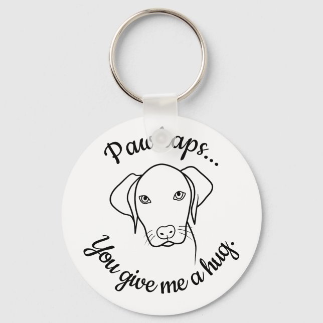 Cute Weimaraner dog in need for a hug Key Ring (Front)