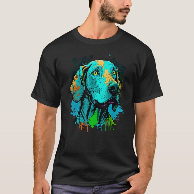 Cute Weimaraner Dog on Weimaraner  3 T-Shirt (Front)