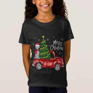 Cute Weimaraner Dog Truck Merry Christmas Dog Love T-Shirt