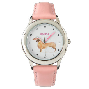 Cute Weiner Dachshund Dog Puppy Animal Girly Kids Watch