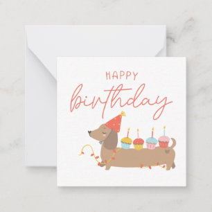 Cute Weiner Dog Happy Birthday Card