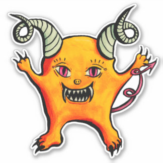 Cute Weird Horned Little Demon Creature