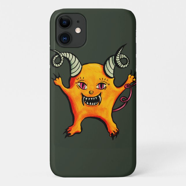 Cute Weird Horned Little Devil Creature Case-Mate iPhone Case (Back)