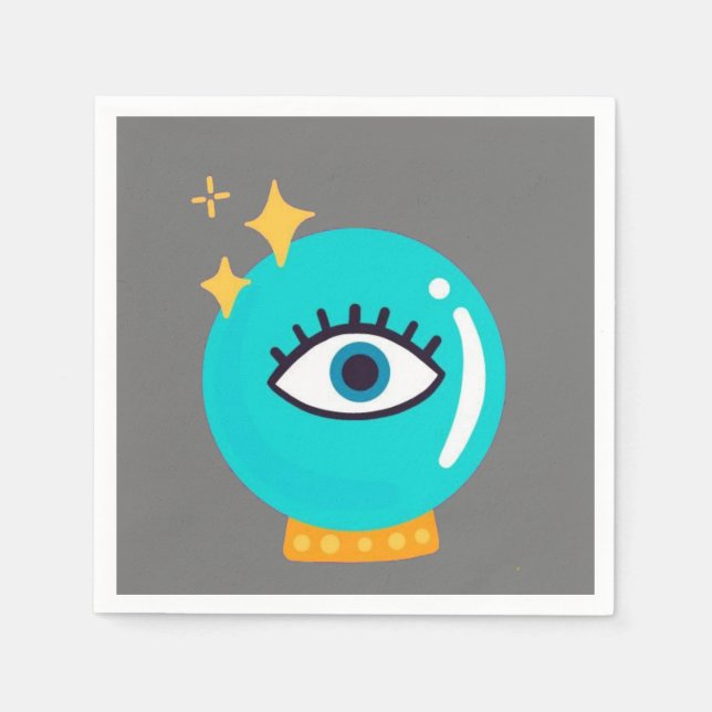 Cute weird third eye crystal ball napkin (Front)