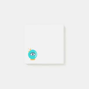Cute weird third eye crystal ball post-it notes