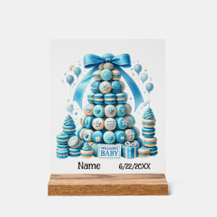 Cute welcome baby boy  acrylic sign