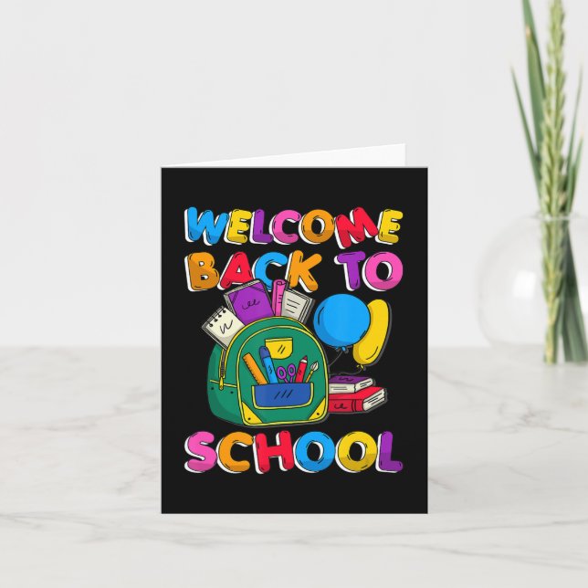 Cute Welcome Back To School First Day Of School  Card (Front)