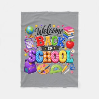 Cute Welcome Back To School Kindergarten Boys Fleece Blanket