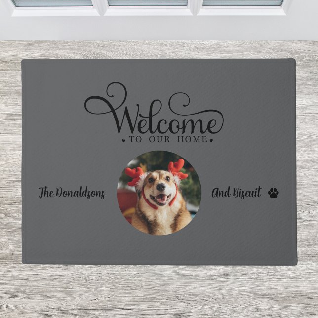 Cute Welcome Dog Photo Fibre Doormat (Creator Uploaded)