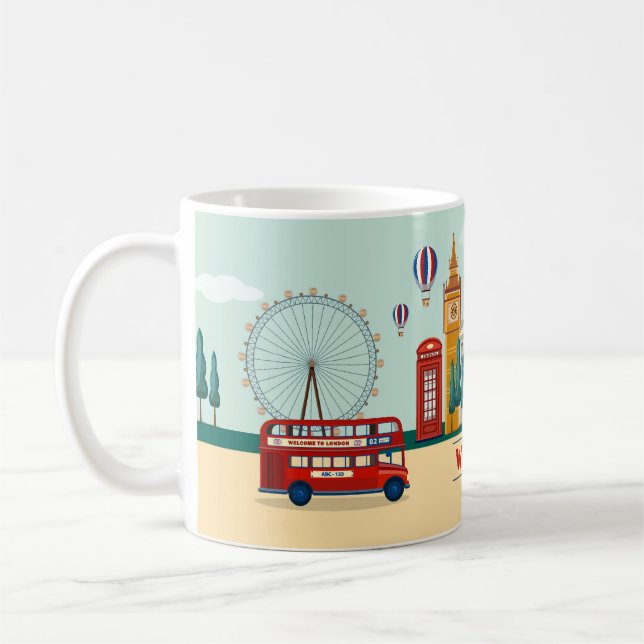 Cute Welcome to London Coffee Mug (Left)