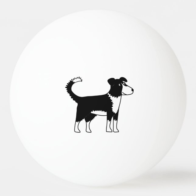 Cute Welsh Border Collie Dog Ping Pong Ball (Front)