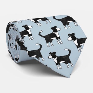 Cute Welsh Border Collie Sheep Dog Pattern Tie