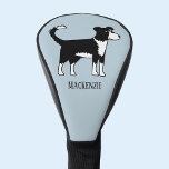 Cute Welsh Border Collie Sheepdog Custom Name Golf Head Cover<br><div class="desc">An adorable black and white Welsh Border Collie sheepdog.  These gorgeous and intelligent working dogs are great for animal lovers,  shepherds and farmers. And golfers,  of course!
Change or remove the name to customise.</div>