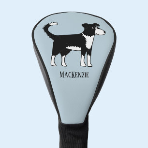 Cute Welsh Border Collie Sheepdog Custom Name Golf Head Cover