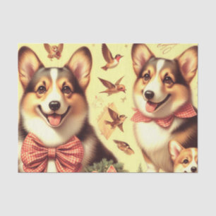 Cute Welsh Corgi Cardigan Illustration Tissue Paper