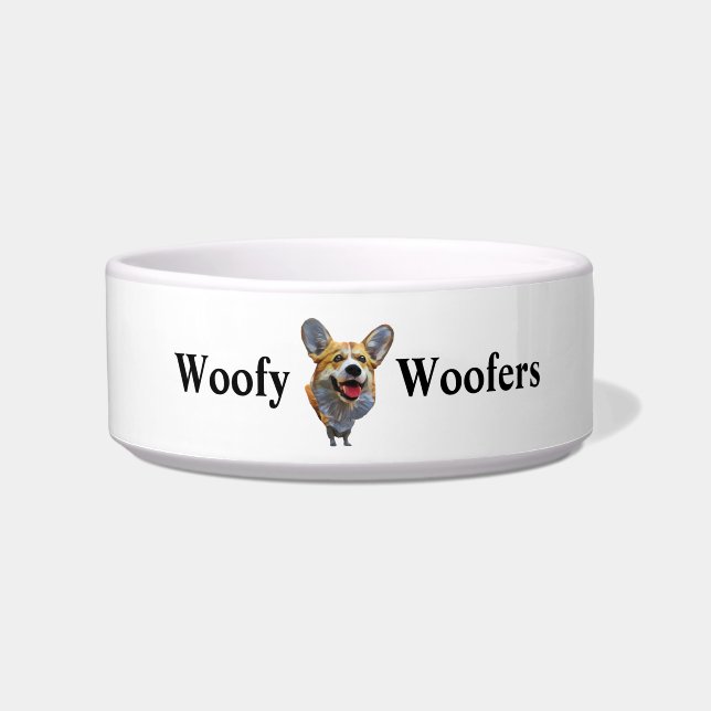 Cute Welsh Corgi Dog Bowl (Front)