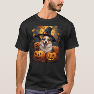 Cute Welsh Corgi Dog Creepy Pumpkin Trick or Treat T-Shirt