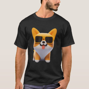 Cute Welsh Corgi In Sunglasses Corgi Mom and Corg T-Shirt