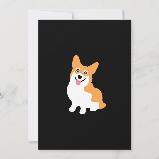Cute Welsh Pembroke Corgi Puppy Birthday Invitation (Front)