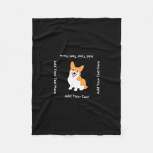 Cute Welsh Pembroke Corgi Puppy Fleece Blanket