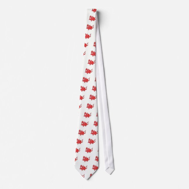 Cute Welsh Red Dragon Necktie (Front)