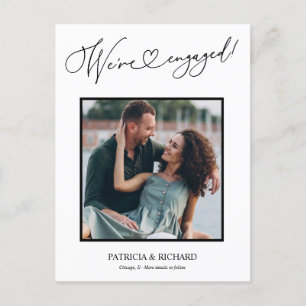 Cute We're Engaged Engagement Announcement Photo Postcard