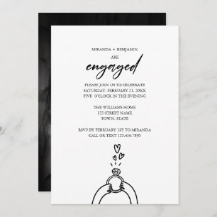 Cute We're Engaged Photo Engagement Party Invitation