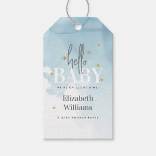 Cute We're on Cloud 9 Hello Baby Shower Gift Tags