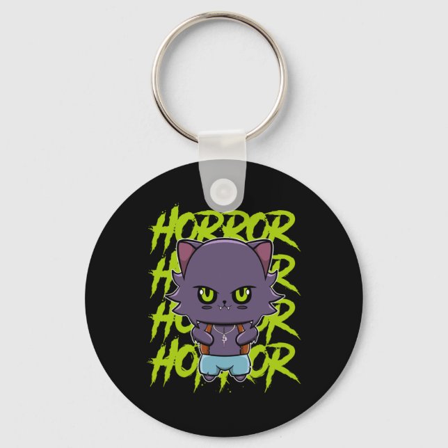 Cute Werewolf Wolf And Anime Horror Lycanthrop For Key Ring (Front)