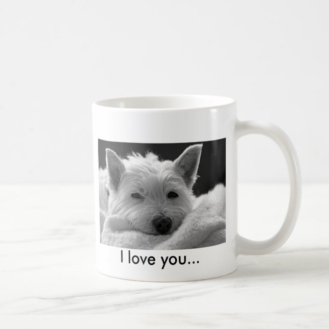 Cute West Highland Terrier Dog Mug - I Love you... (Right)