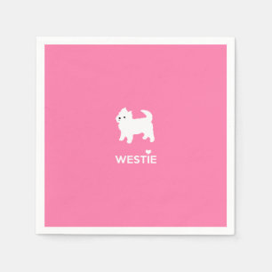 Cute West Highland Terrier - I Love Westies Napkin