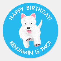 Cute west highland terrier personalised birthday