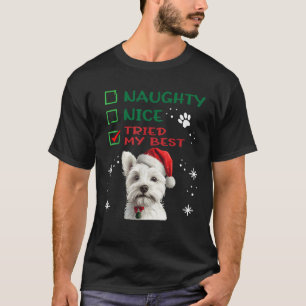 Cute West Highland White Terrier Dog Christmas Nau T-Shirt