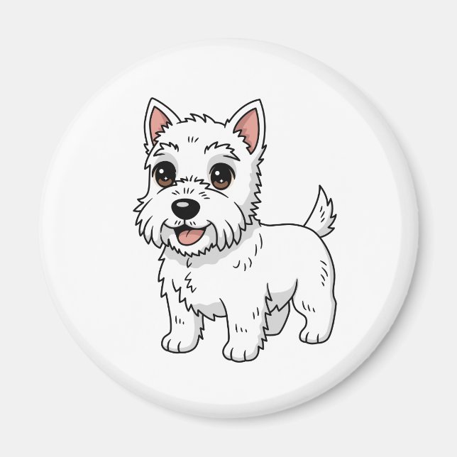 Cute West Highland White Terrier Dog Magnet (Front)