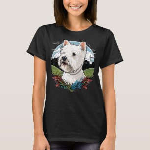 Cute West Highland White Terrier Dog on Westie 1 T-Shirt