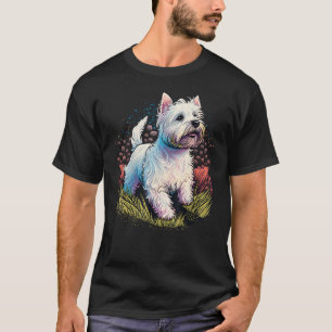 Cute West Highland White Terrier Dog on Westie 2 T-Shirt