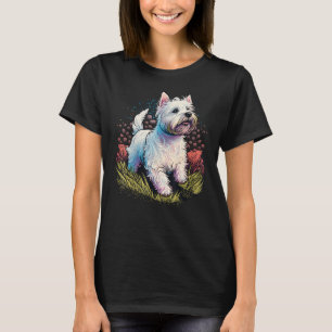 Cute West Highland White Terrier Dog on Westie 2 T-Shirt