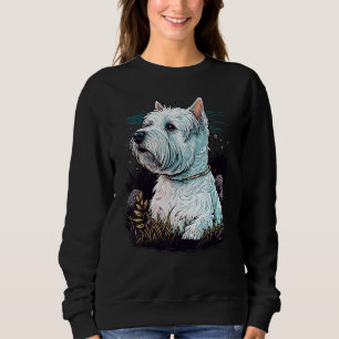 Cute West Highland White Terrier Dog on Westie Lov Sweatshirt